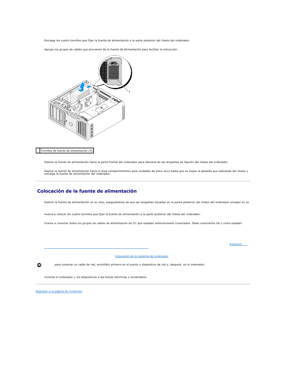 Colocación de la fuente de alimentación | Dell Precision 690 User Manual | Page 125 / 173