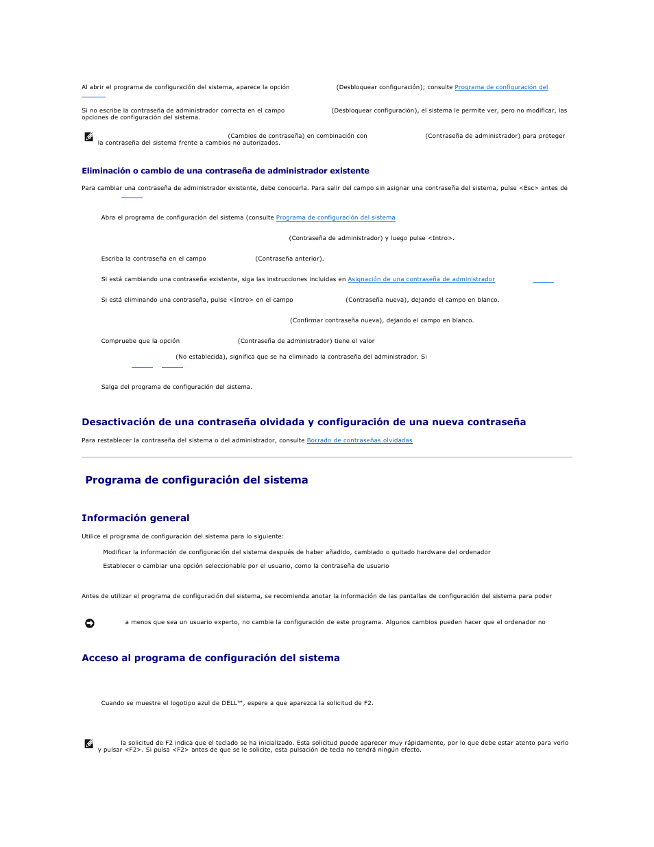 Programa de configuración del sistema, Consulte, Información general | Acceso al programa de configuración del sistema | Dell Precision 690 User Manual | Page 13 / 173