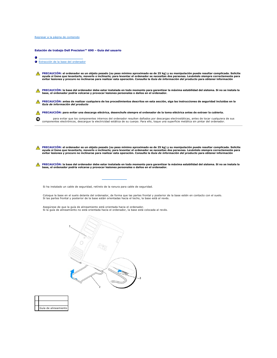 Base del ordenador, Montaje de la base del ordenador | Dell Precision 690 User Manual | Page 132 / 173