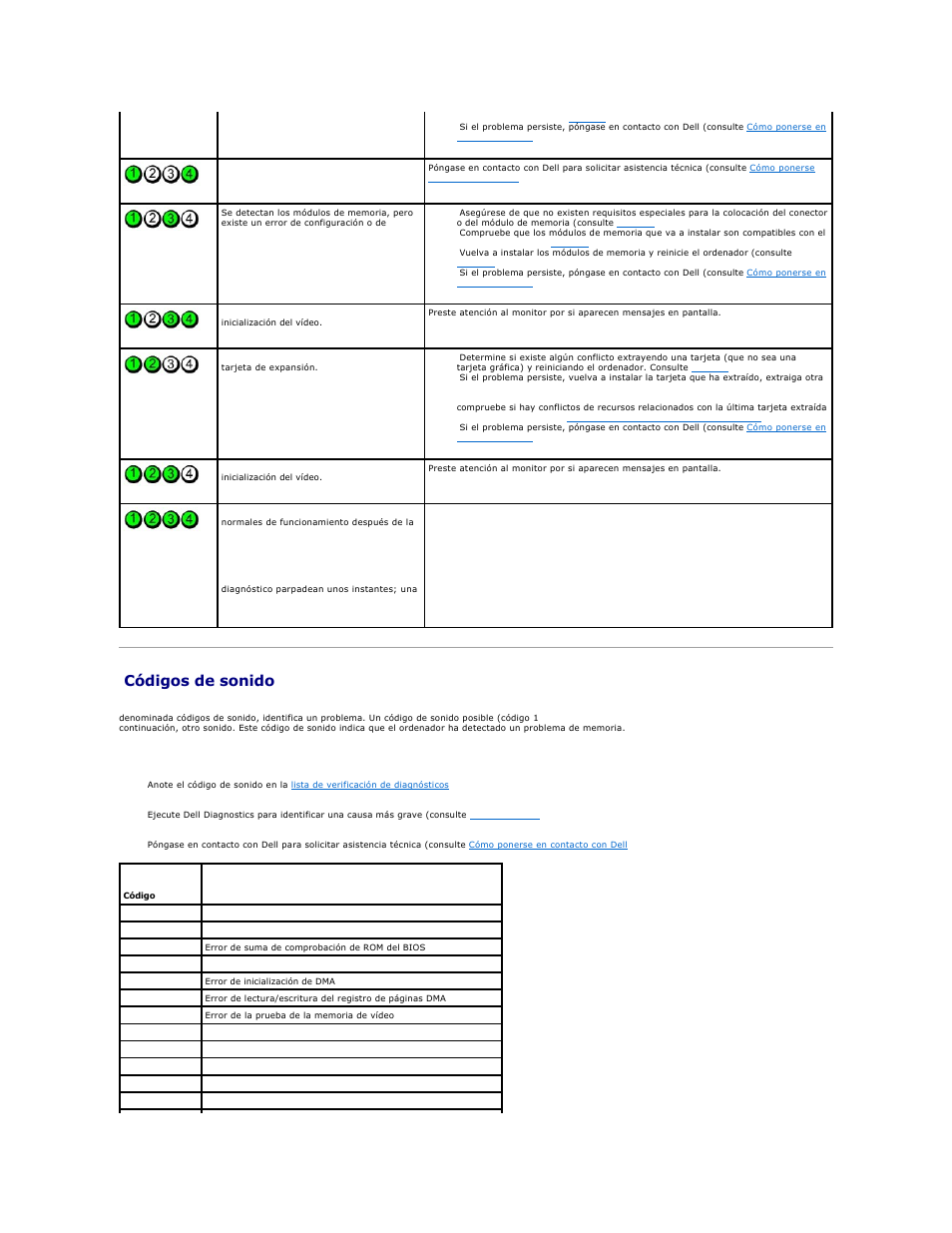 Códigos de sonido | Dell Precision 690 User Manual | Page 143 / 173