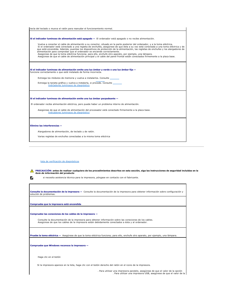 Problemas con la impresora | Dell Precision 690 User Manual | Page 164 / 173