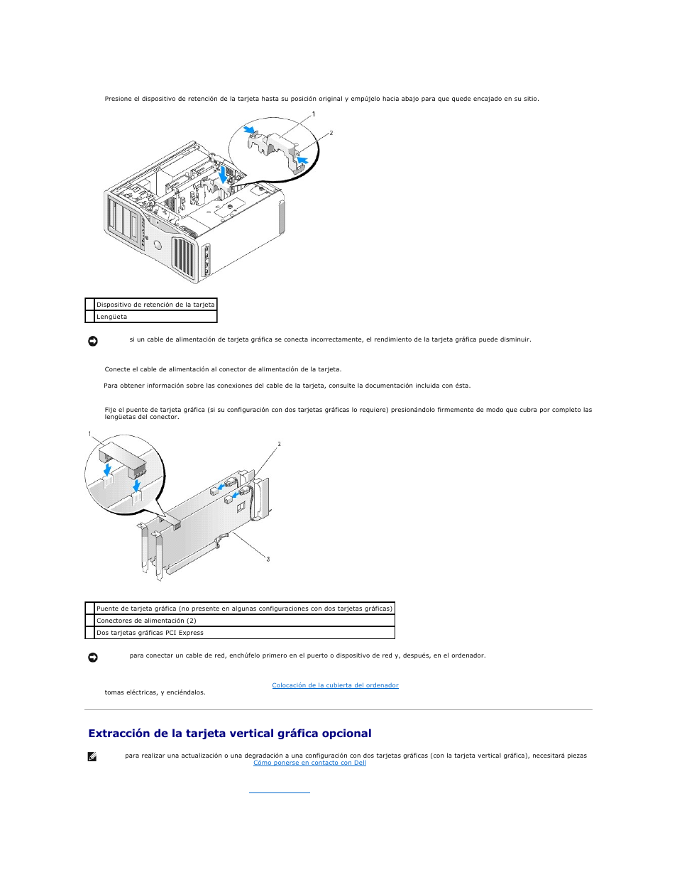 Extracción de la tarjeta vertical gráfica opcional | Dell Precision 690 User Manual | Page 44 / 173