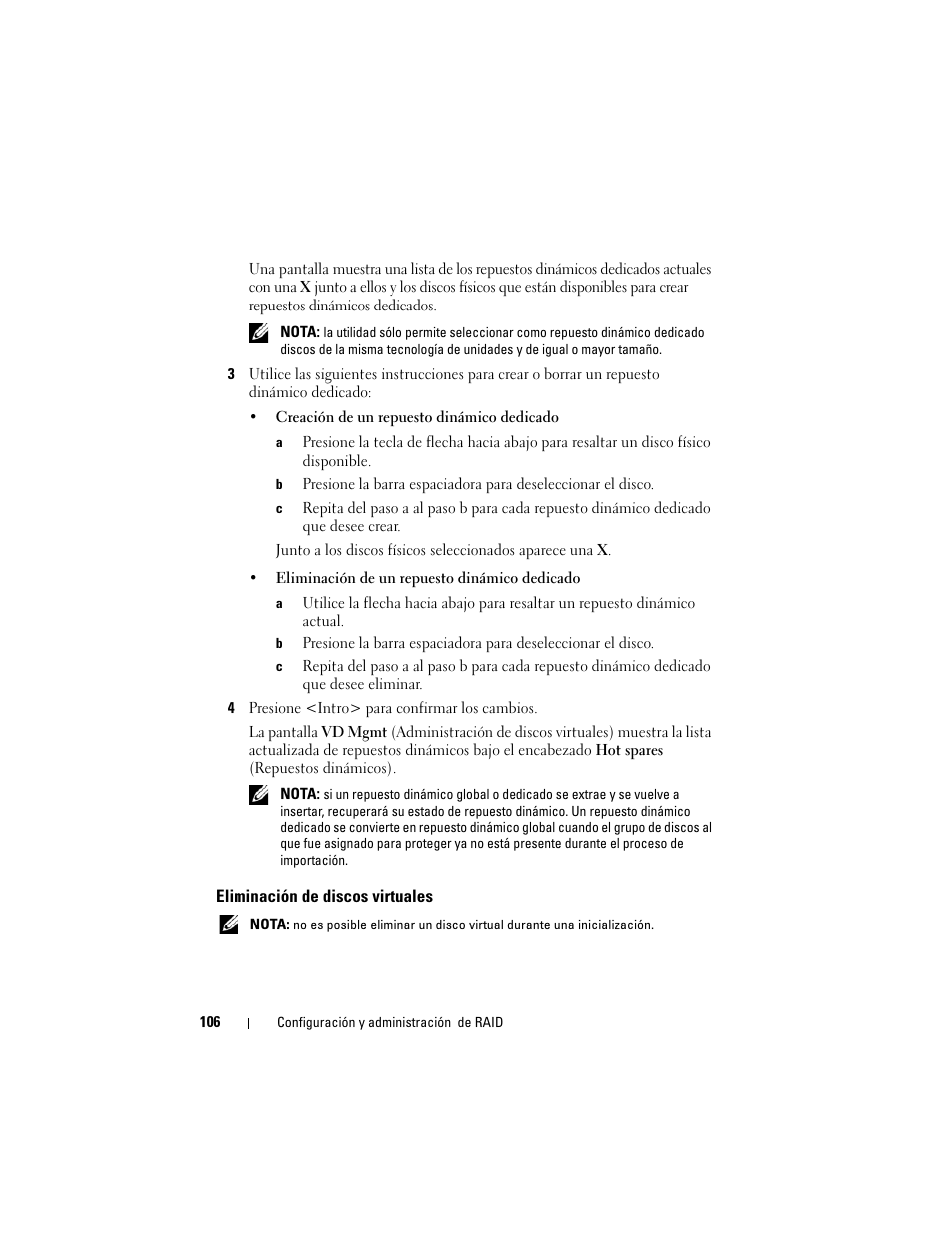 Eliminación de discos virtuales | Dell PowerEdge RAID Controller H700 User Manual | Page 106 / 200