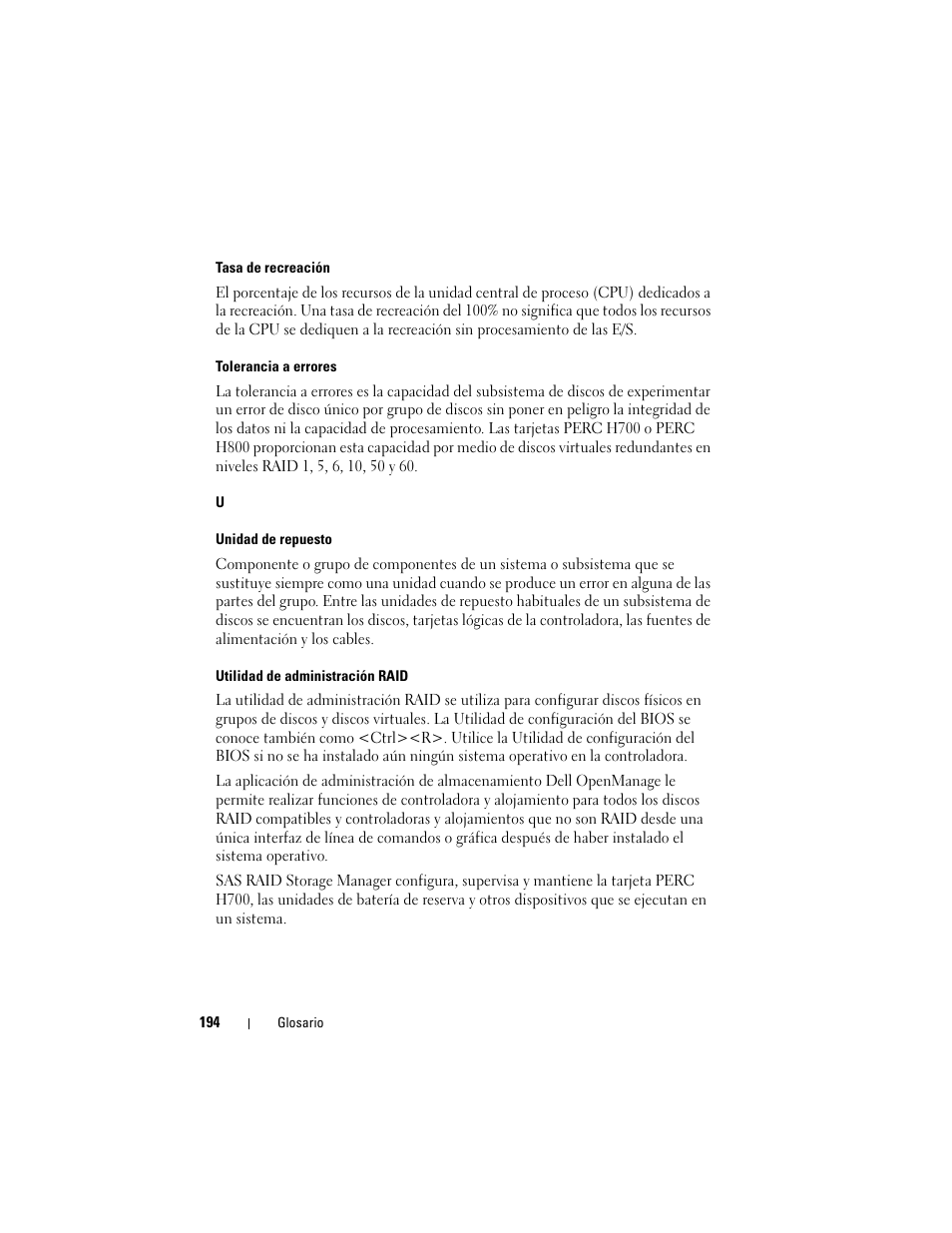 Dell PowerEdge RAID Controller H700 User Manual | Page 194 / 200