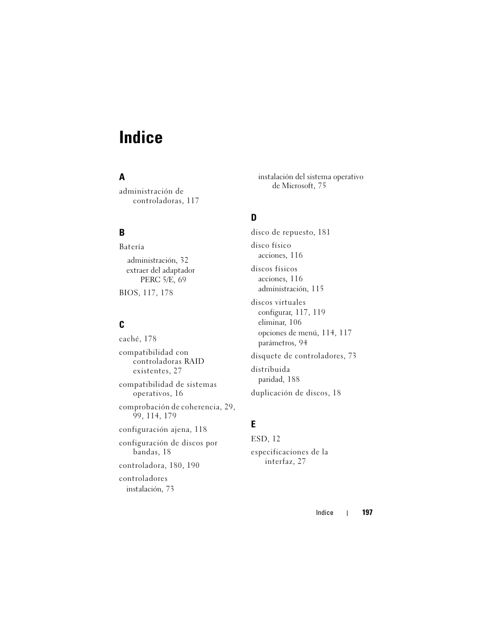 Indice | Dell PowerEdge RAID Controller H700 User Manual | Page 197 / 200
