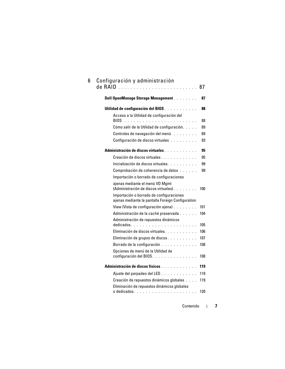 6configuración y administración de raid | Dell PowerEdge RAID Controller H700 User Manual | Page 7 / 200