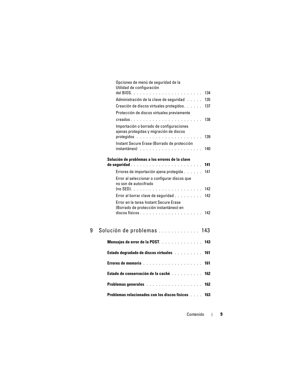 9solución de problemas | Dell PowerEdge RAID Controller H700 User Manual | Page 9 / 200