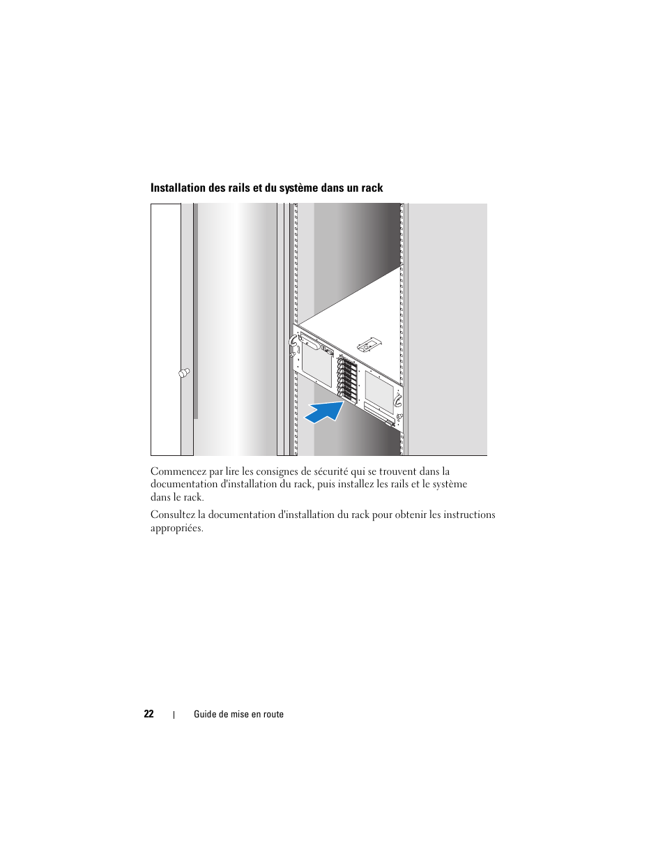 Installation des rails et du système dans un rack | Dell PowerEdge R900 User Manual | Page 24 / 64