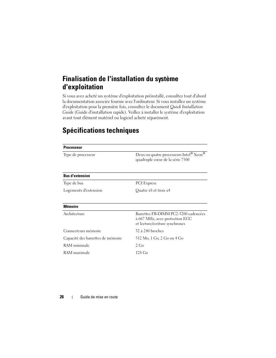 Spécifications techniques | Dell PowerEdge R900 User Manual | Page 28 / 64