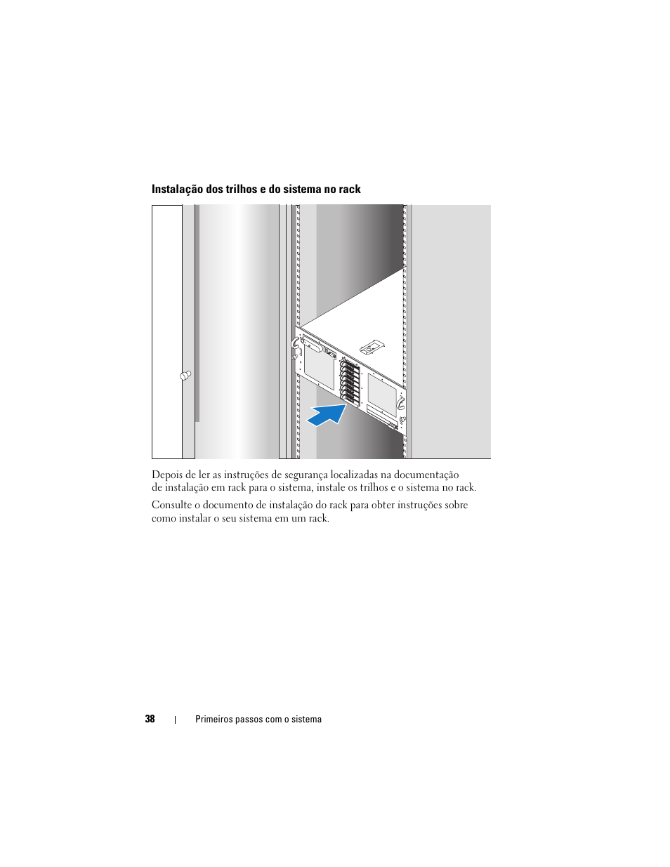 Instalação dos trilhos e do sistema no rack | Dell PowerEdge R900 User Manual | Page 40 / 64