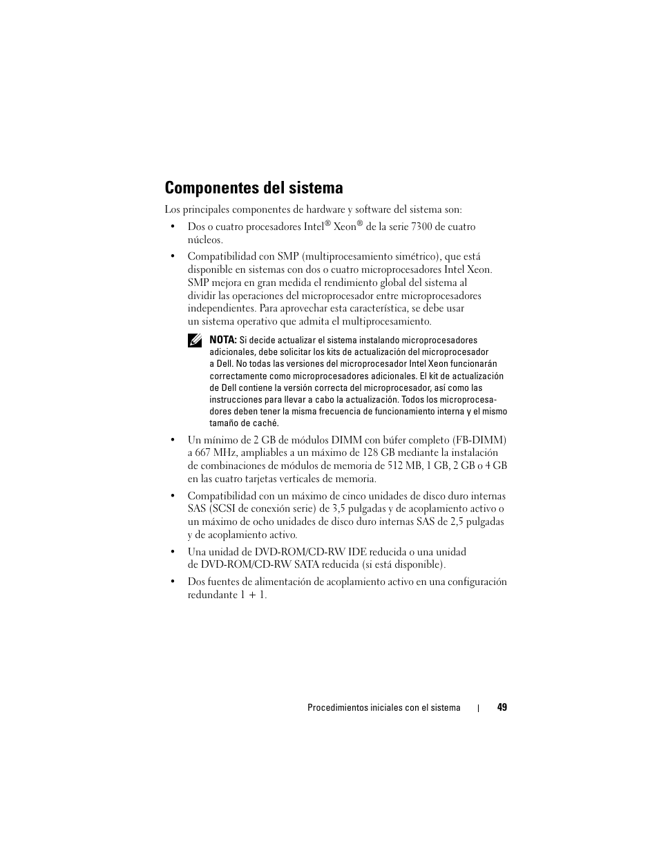 Componentes del sistema | Dell PowerEdge R900 User Manual | Page 51 / 64