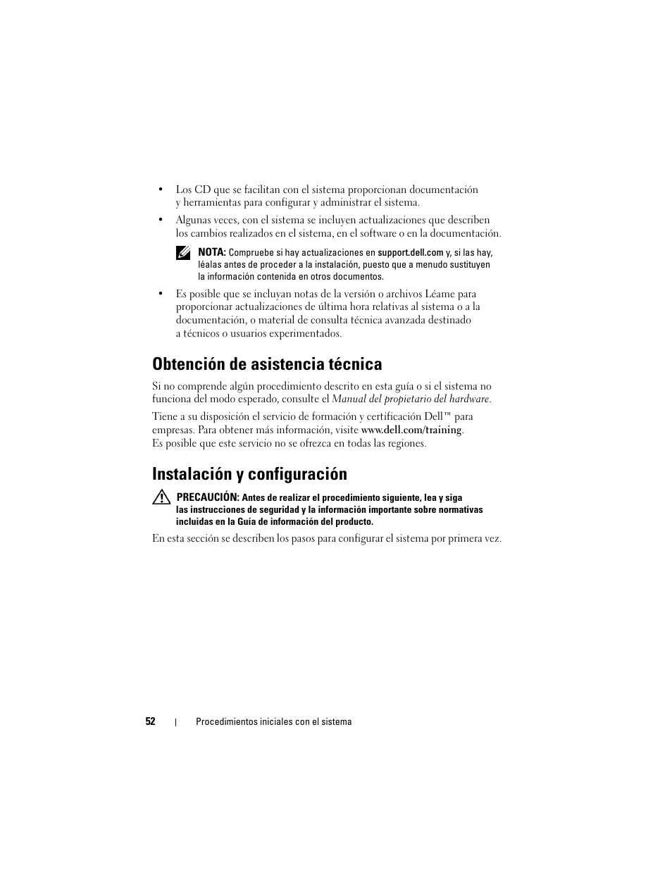 Obtención de asistencia técnica, Instalación y configuración | Dell PowerEdge R900 User Manual | Page 54 / 64