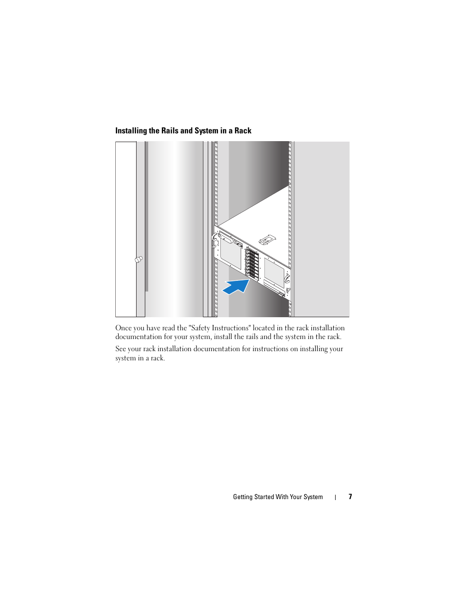 Installing the rails and system in a rack | Dell PowerEdge R900 User Manual | Page 9 / 64