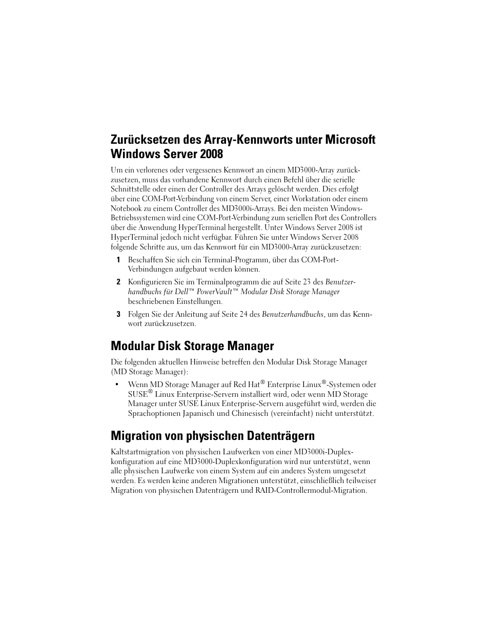 Modular disk storage manager, Migration von physischen datenträgern | Dell PowerVault MD3000 User Manual | Page 11 / 21