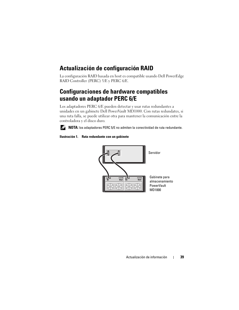 Actualización de configuración raid | Dell POWERVAULT MD1000 User Manual | Page 39 / 42