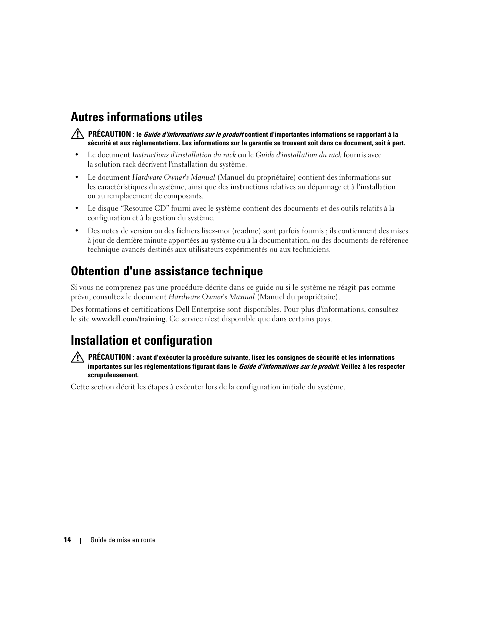 Autres informations utiles, Obtention d'une assistance technique, Installation et configuration | Dell PowerVault MD3000 User Manual | Page 16 / 42