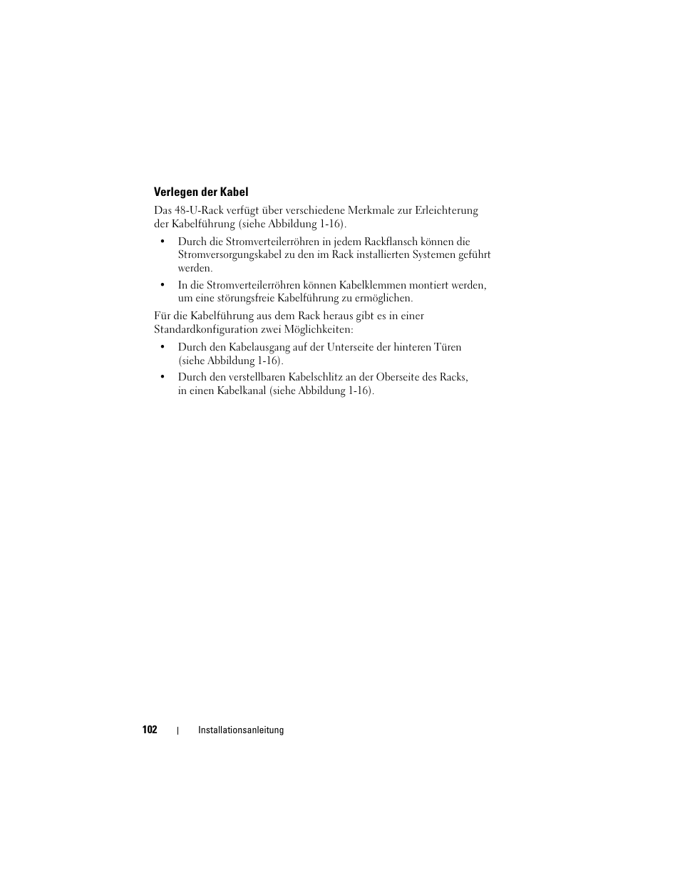 Verlegen der kabel | Dell PowerEdge Rack Enclosure 4820 User Manual | Page 104 / 186