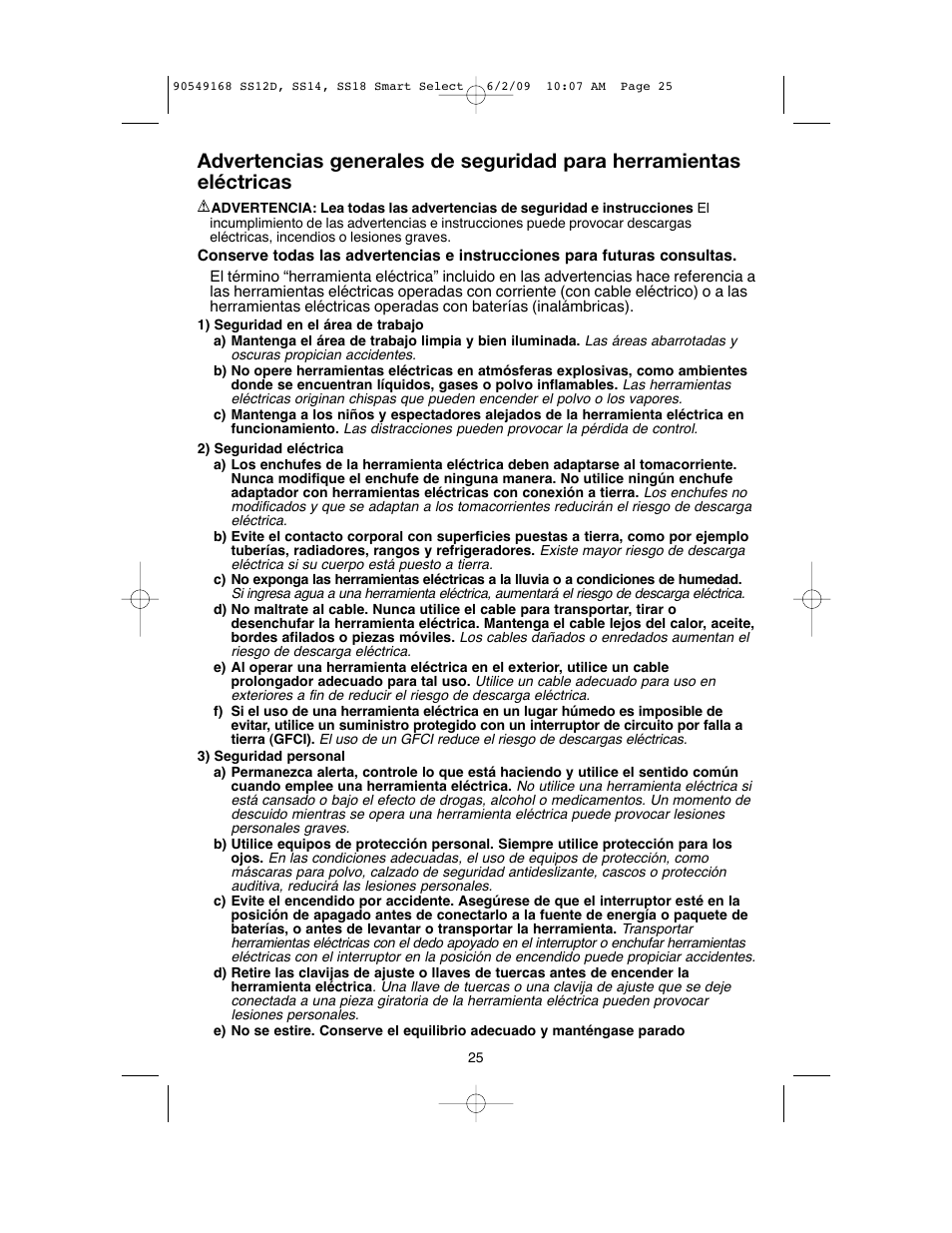 Black & Decker SS14 User Manual | Page 25 / 36