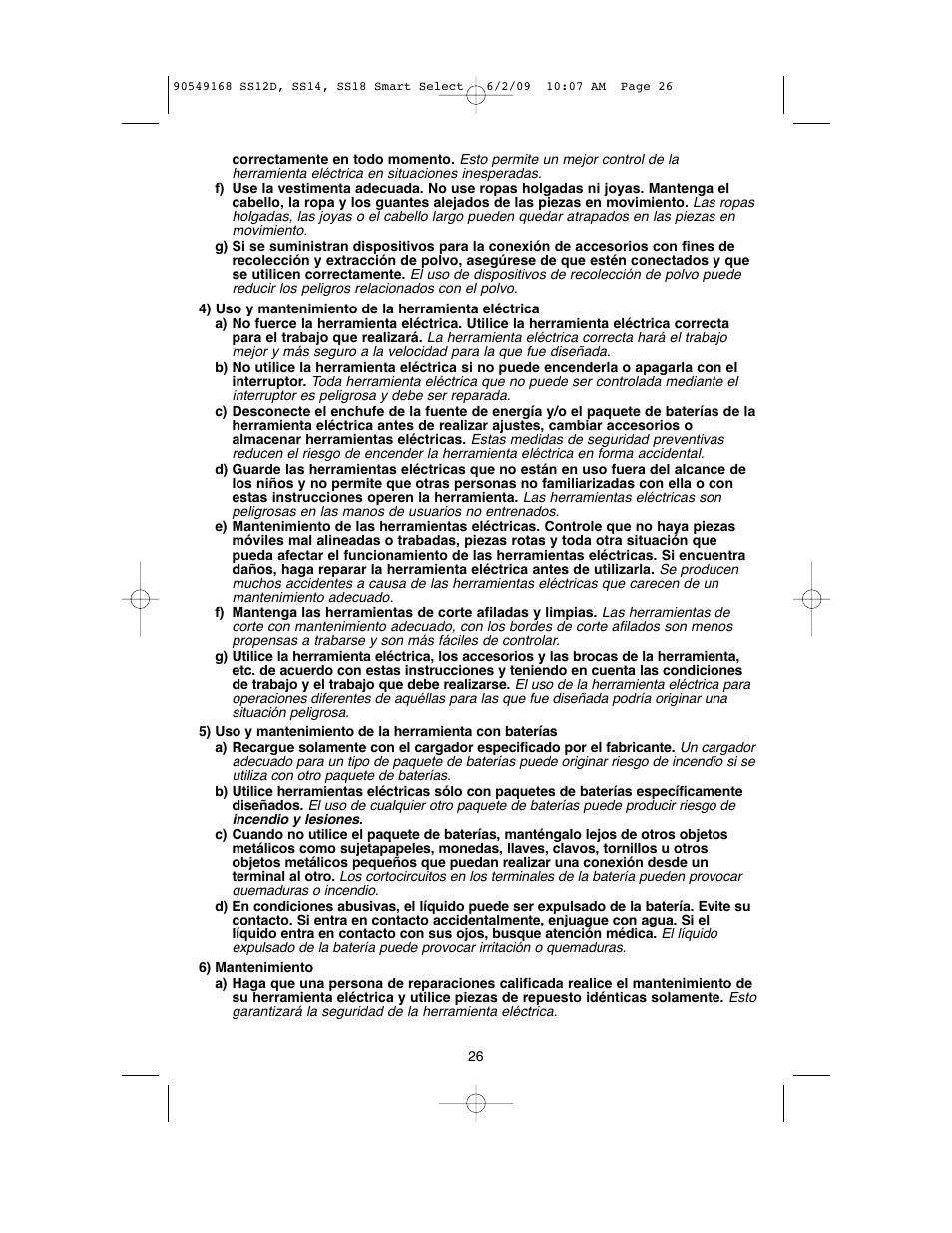 Black & Decker SS14 User Manual | Page 26 / 36