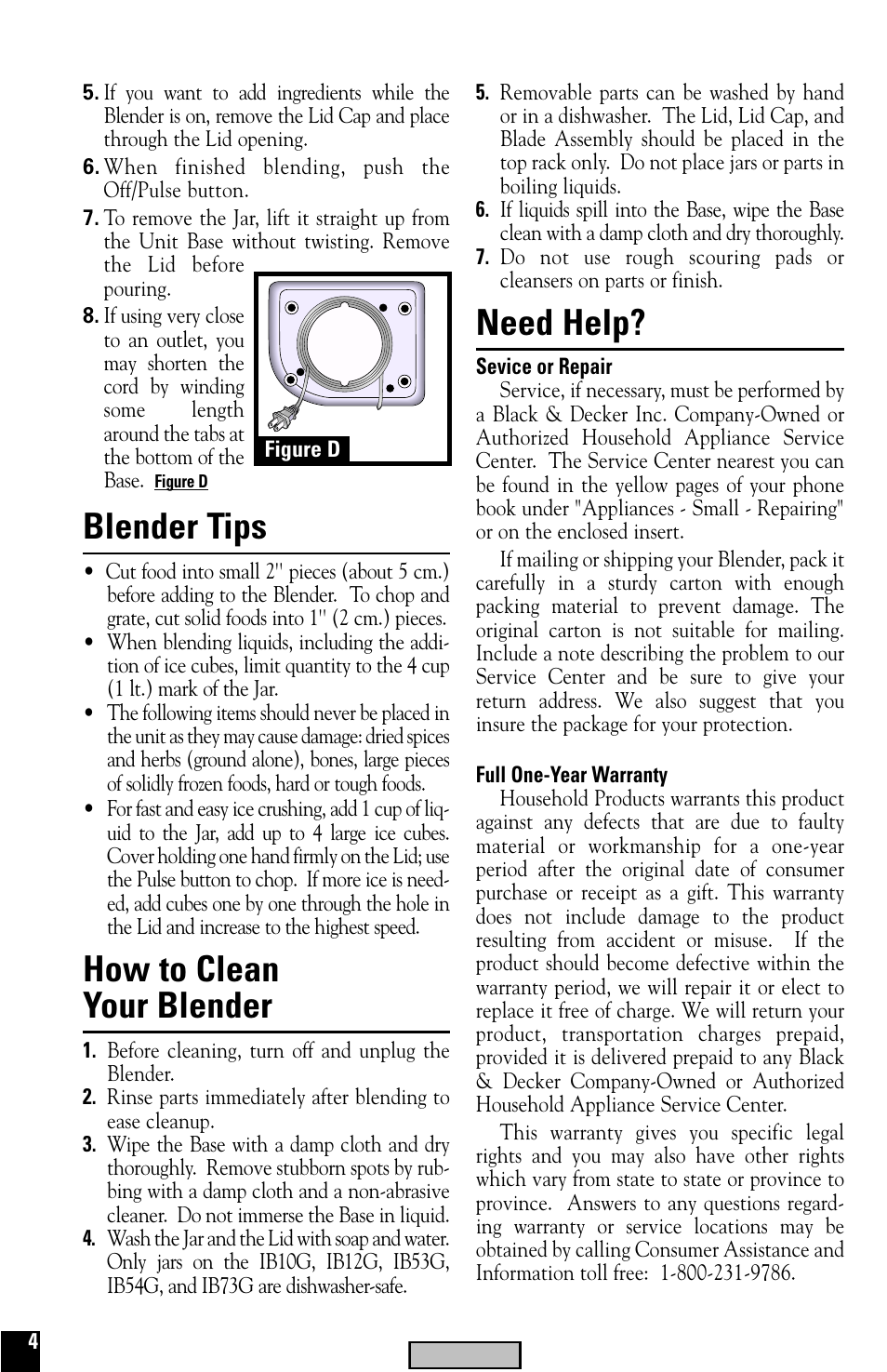 How to clean, Blender tips, How to clean your blender | Need help | Black & Decker IB12 User Manual | Page 4 / 12