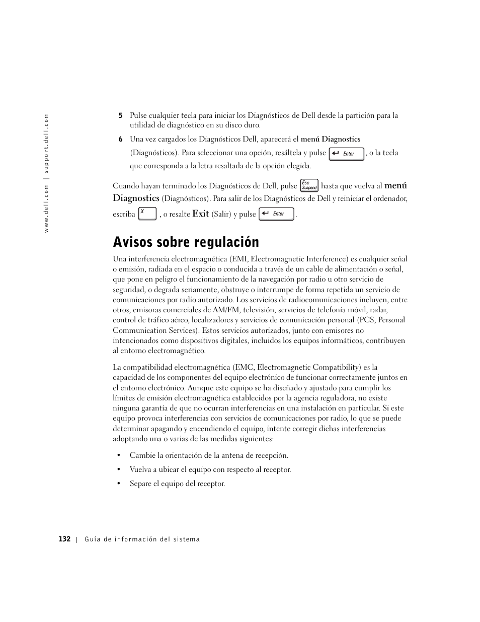 Avisos sobre regulación | Dell Latitude C640 User Manual | Page 134 / 140