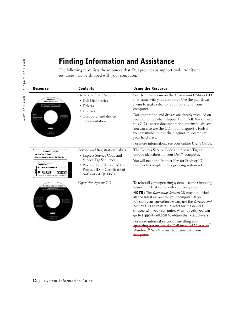 Finding information and assistance | Dell Latitude C640 User Manual | Page 14 / 140