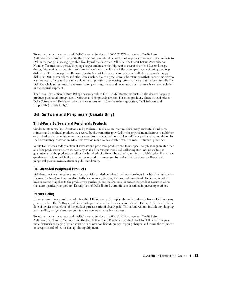 Dell software and peripherals (canada only) | Dell Latitude C640 User Manual | Page 35 / 140
