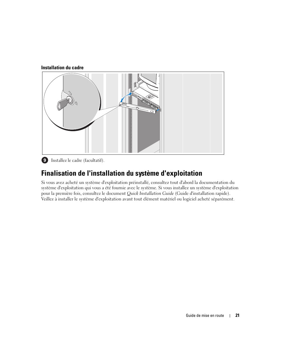 Installation du cadre | Dell POWEREDGE 1950 User Manual | Page 23 / 50