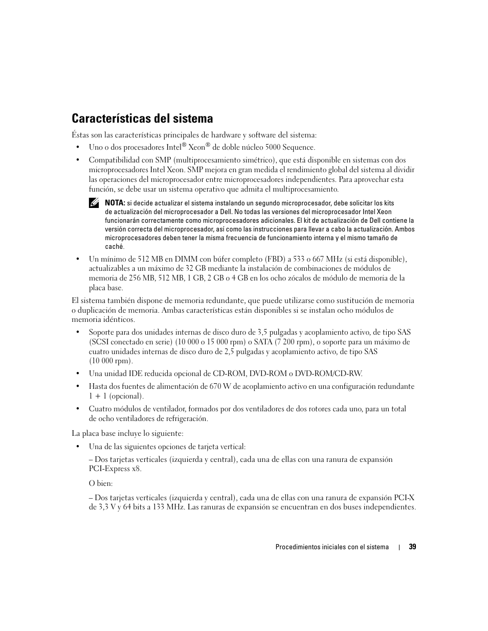 Características del sistema | Dell POWEREDGE 1950 User Manual | Page 41 / 50