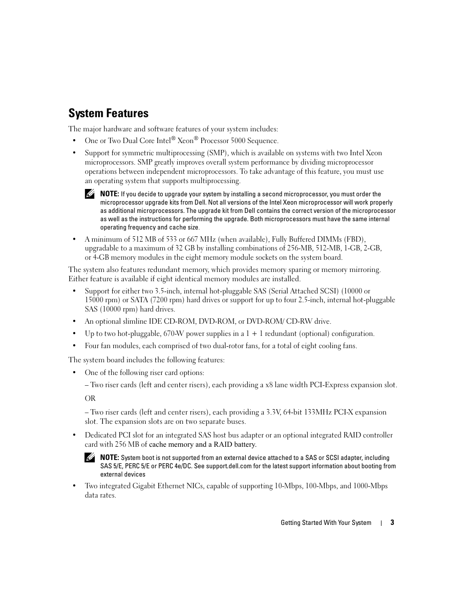 System features | Dell POWEREDGE 1950 User Manual | Page 5 / 50