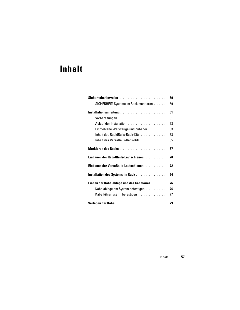 Inhalt | Dell PowerEdge R900 User Manual | Page 59 / 142