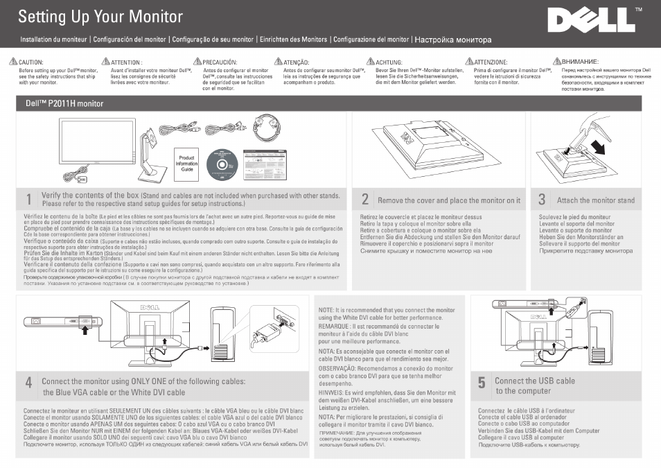 Dell P2011H Monitor User Manual | 2 pages