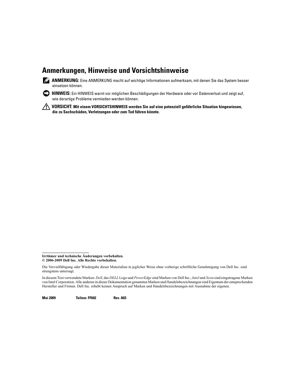 Anmerkungen, hinweise und vorsichtshinweise | Dell PowerEdge 1900 User Manual | Page 28 / 60