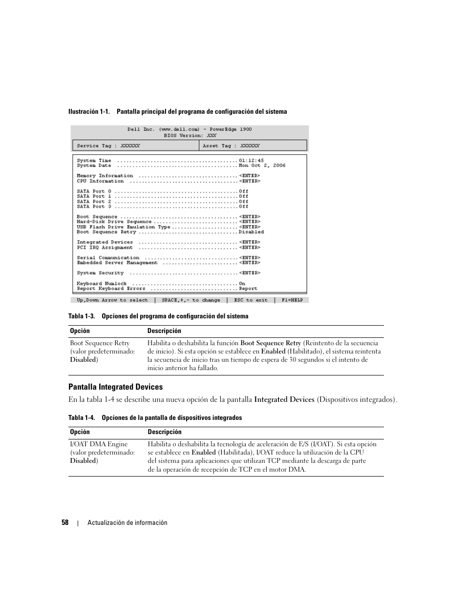 Pantalla integrated devices | Dell PowerEdge 1900 User Manual | Page 58 / 60