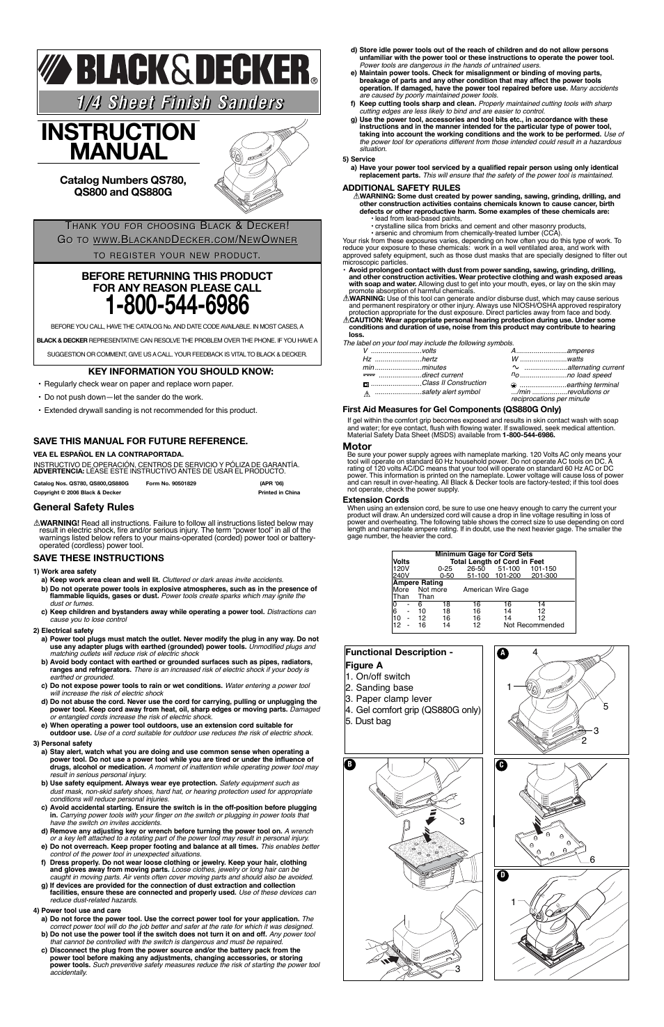 Black & Decker QS780 User Manual | 6 pages