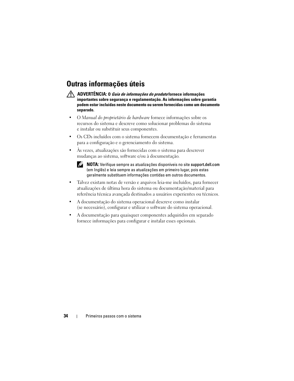 Outras informações úteis | Dell PowerEdge T605 User Manual | Page 36 / 58