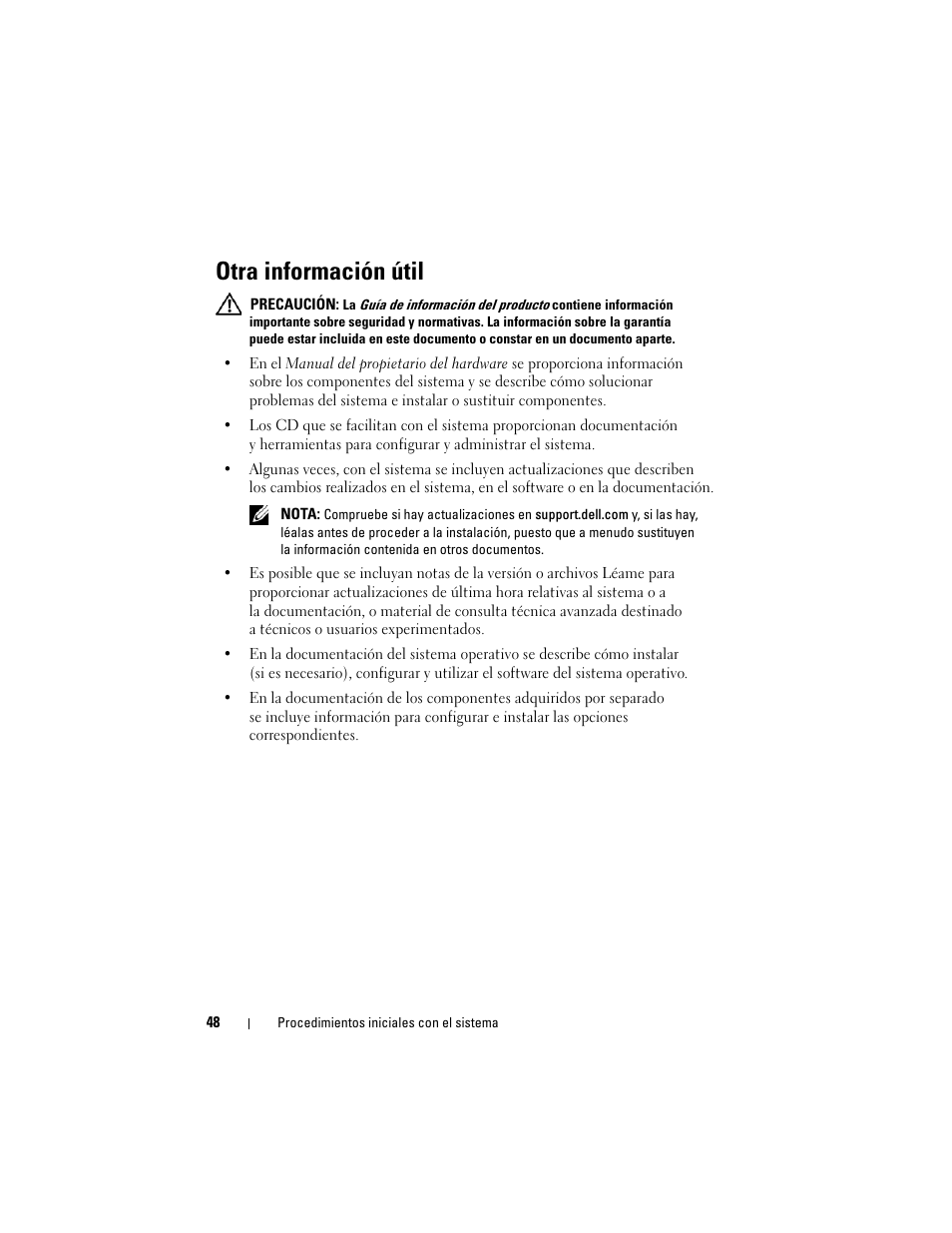 Otra información útil | Dell PowerEdge T605 User Manual | Page 50 / 58