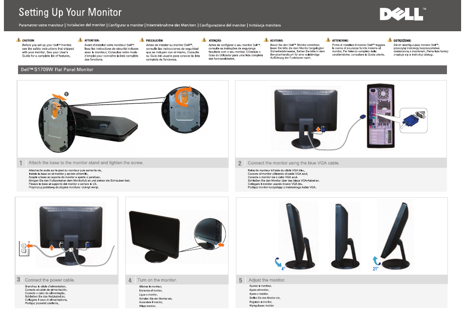 Dell S1709WFP Monitor User Manual | 2 pages