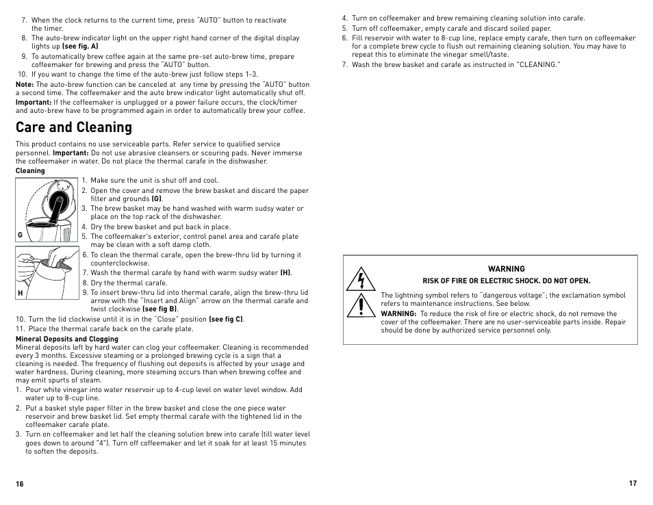 Care and cleaning | Black & Decker DE791B User Manual | Page 9 / 13