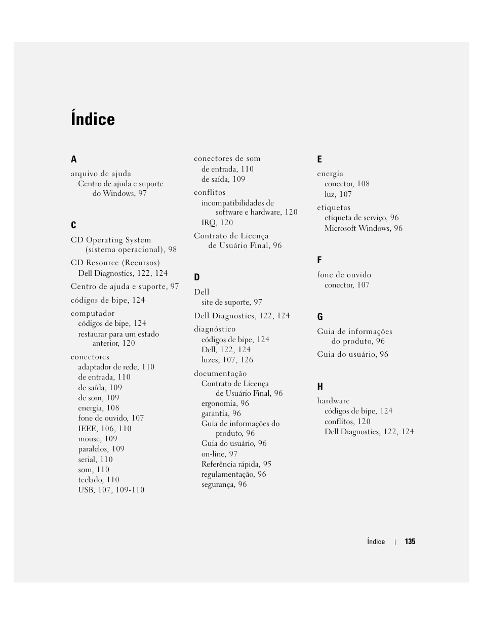 Índice | Dell Precision 690 User Manual | Page 135 / 184