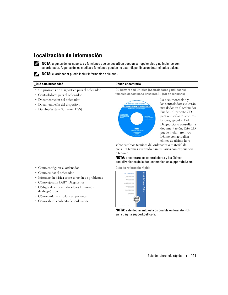 Localización de información | Dell Precision 690 User Manual | Page 141 / 184