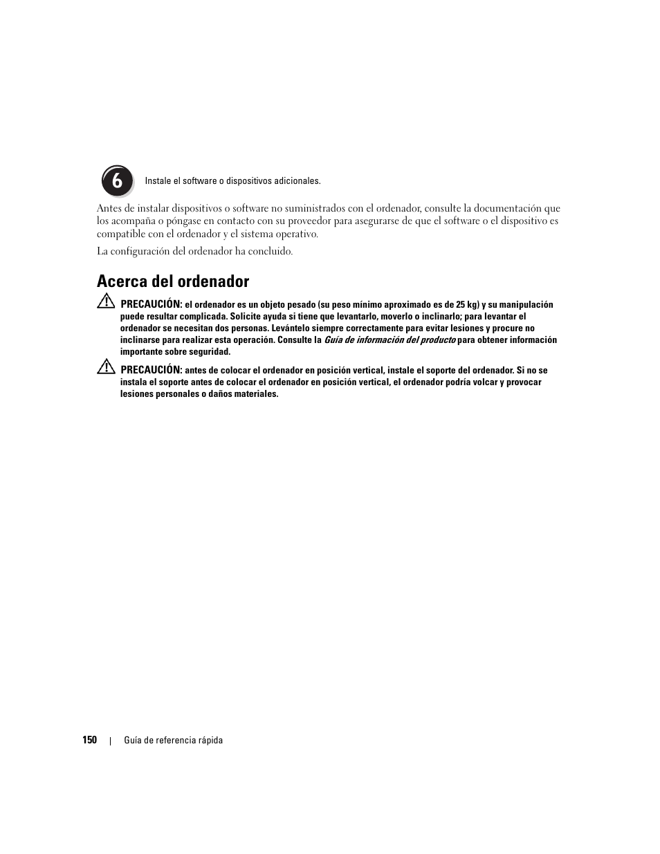 Acerca del ordenador | Dell Precision 690 User Manual | Page 150 / 184