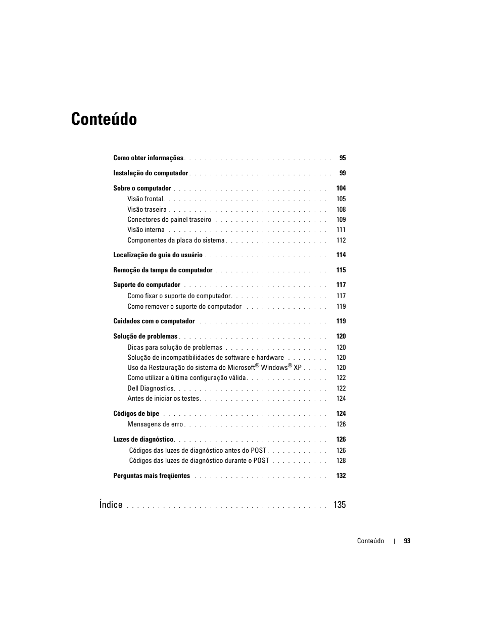 Conteúdo, Índice | Dell Precision 690 User Manual | Page 93 / 184