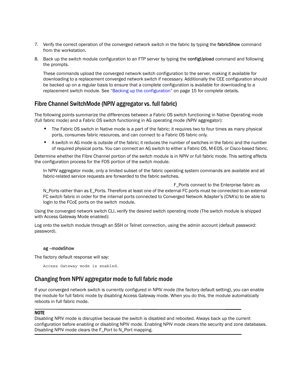 Ocedures under the section titled, Changing from npiv aggregator mode to full, Fabric mode | Dell POWEREDGE M1000E User Manual | Page 13 / 202