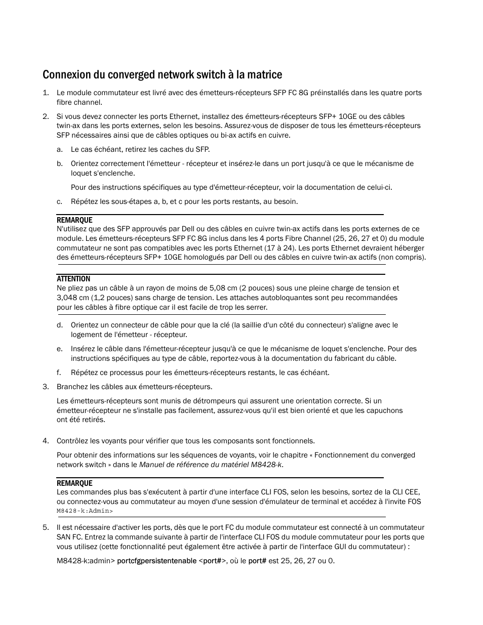 Connexion du converged network switch à la matrice | Dell POWEREDGE M1000E User Manual | Page 60 / 202