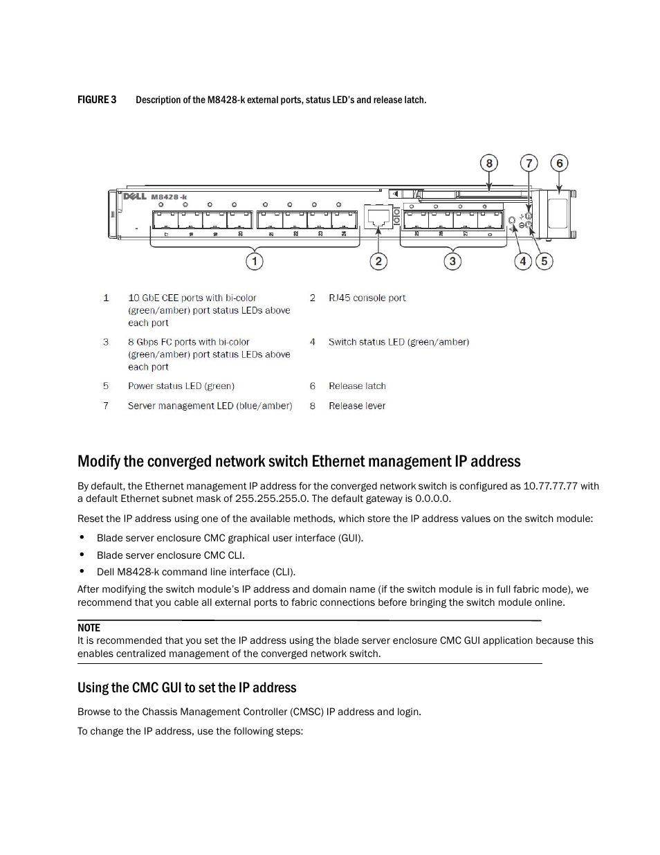 Using the cmc gui to set the ip address | Dell POWEREDGE M1000E User Manual | Page 7 / 202