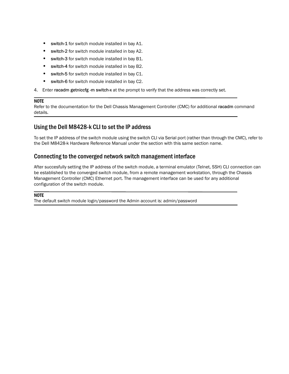 Using the dell m8428-k cli to set the ip address | Dell POWEREDGE M1000E User Manual | Page 9 / 202