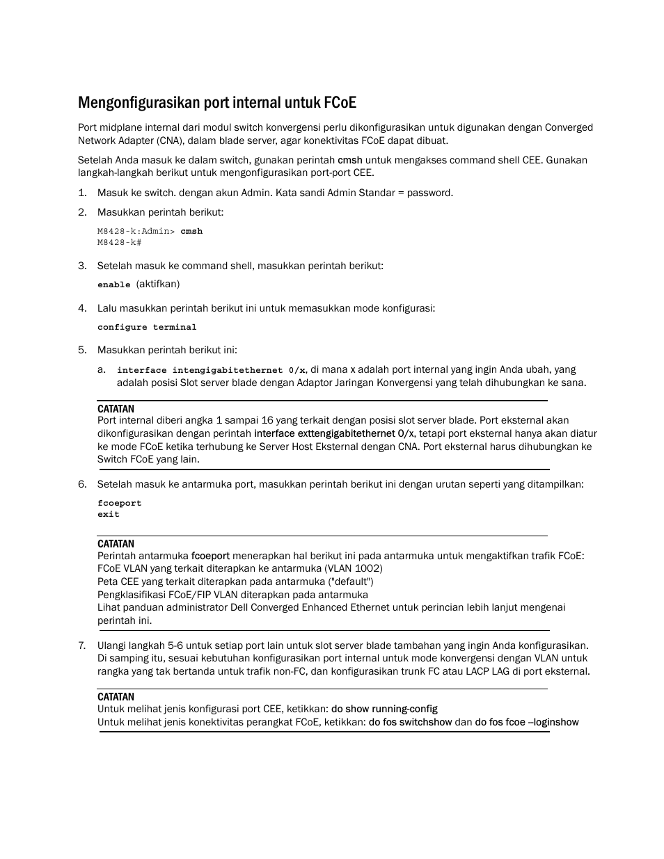Mengonfigurasikan port internal untuk fcoe | Dell POWEREDGE M1000E User Manual | Page 91 / 202