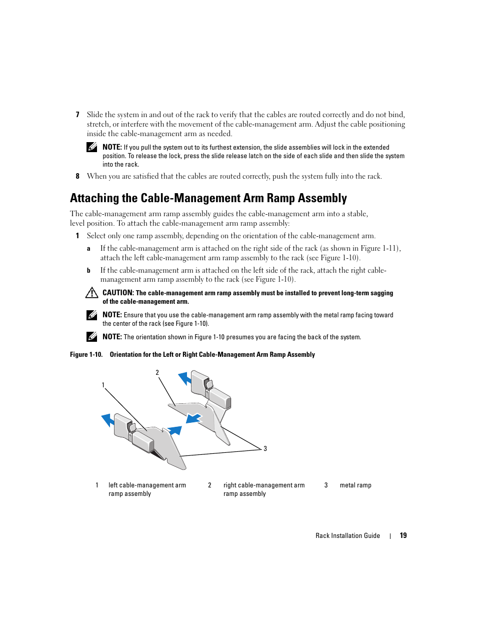 Attaching the cable-management arm ramp assembly | Dell Precision R5400 (Mid 2008) User Manual | Page 21 / 112