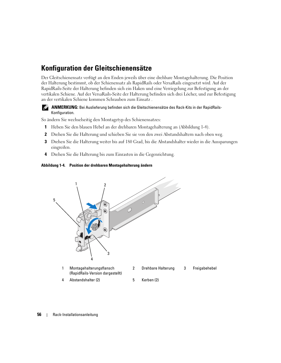 Konfiguration der gleitschienensätze | Dell Precision R5400 (Mid 2008) User Manual | Page 58 / 112